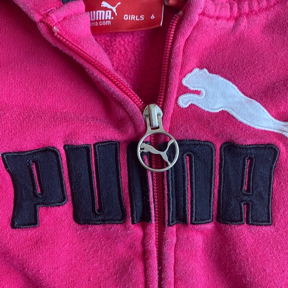Puma Girls Pink Zip Up Hoodie - Picture 2 of 3